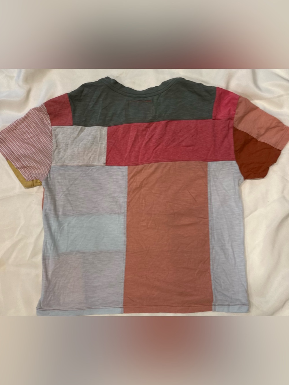 Patagonia Wornwear Women’s Multi-Color Striped Patchwork Tee - Picture 3 of 3